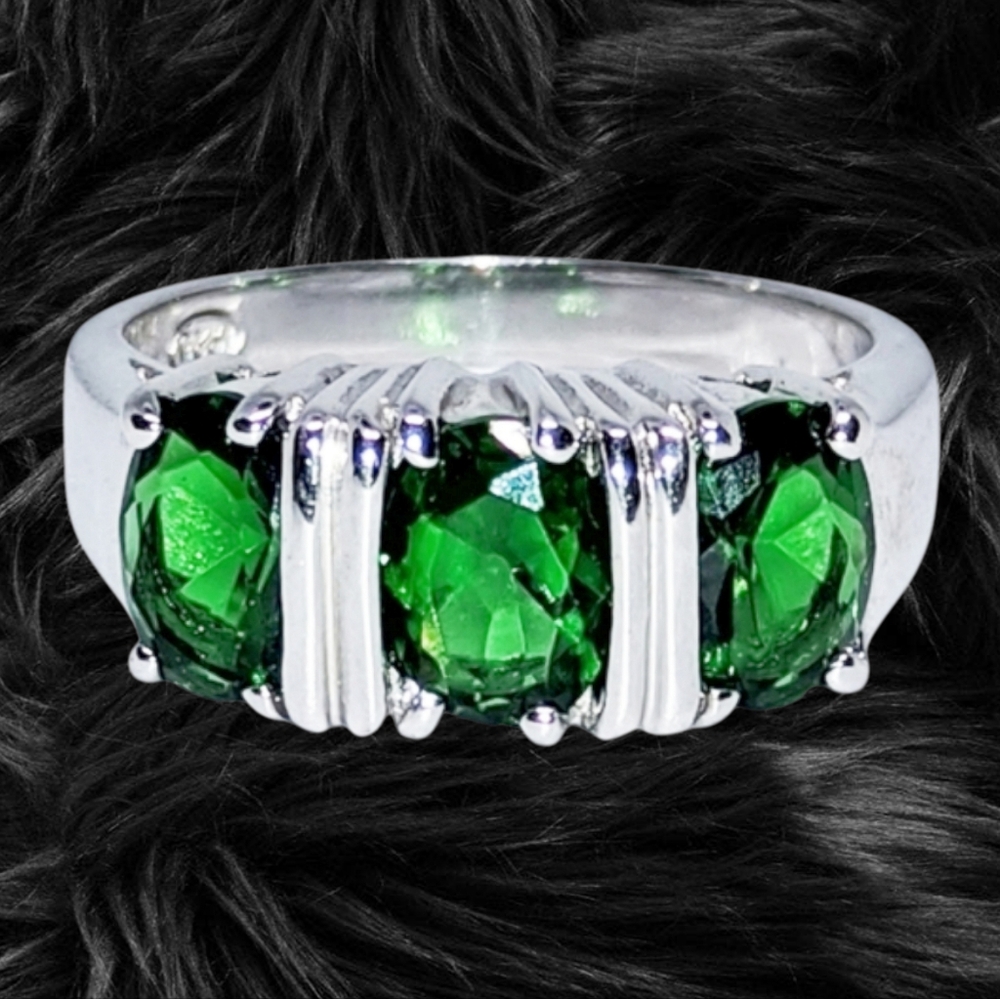 Sterling Silver Green CZ Stones
